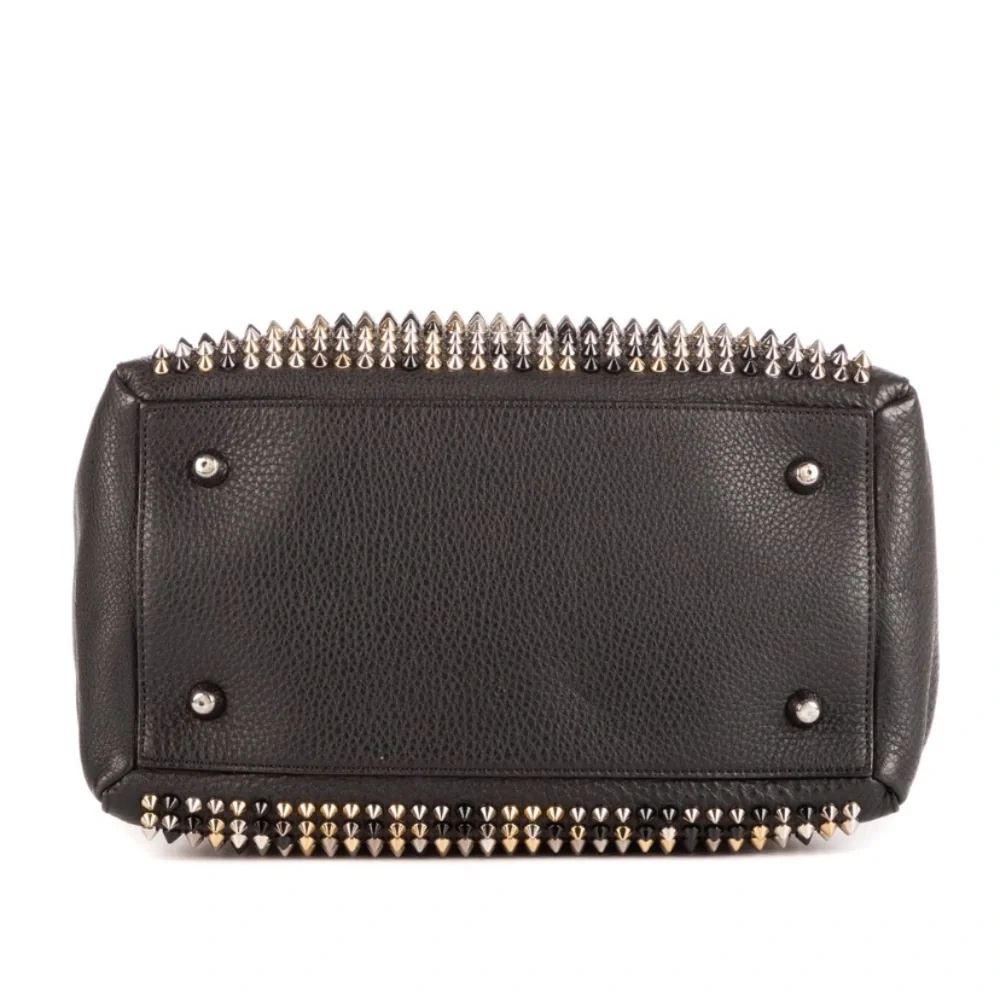 Christian Louboutin Panettone Boston Multicolor Spiked Black Leather Bag